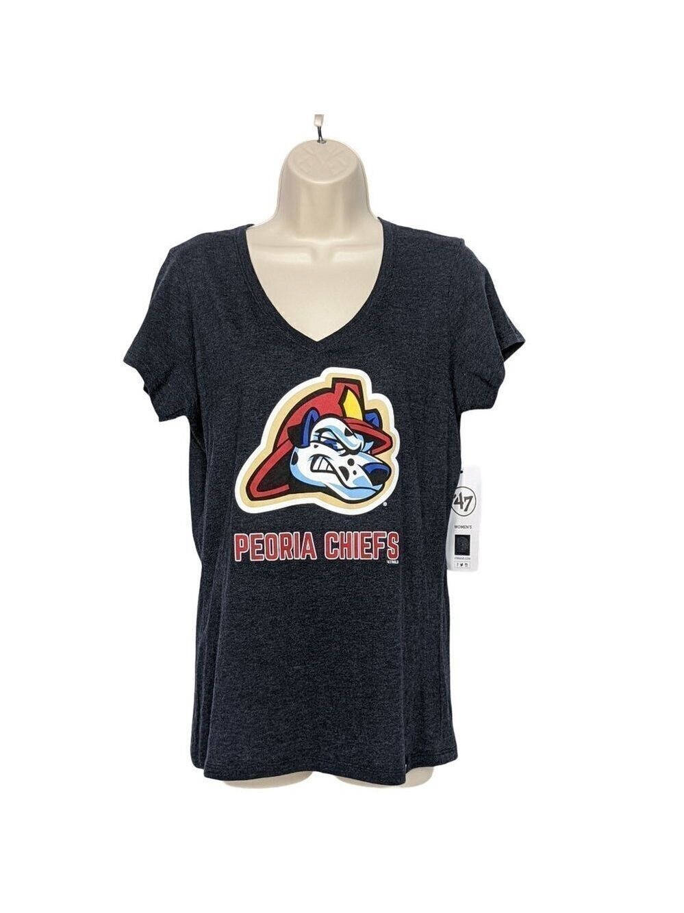 Peoria Chiefs Women's Medium V Neck T-Shirt Baseball
